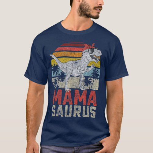 Mamasaurus T Rex Dinosaur Mama Saurus Family T_Shirt