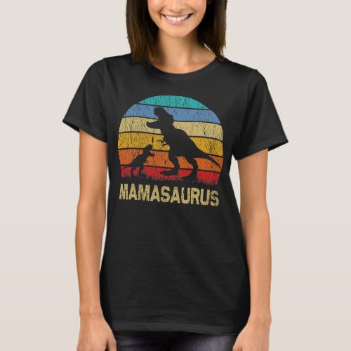 MamaSaurus T Rex Dinosaur Mama Saurus Family T_Shirt