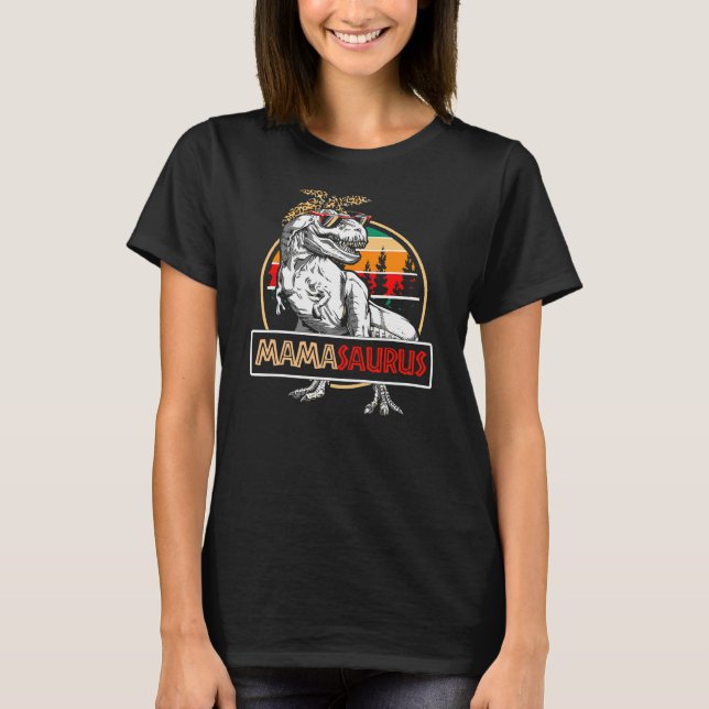 Mamasaurus T Rex Dinosaur Mama Saurus Mother's T-Shirt (Front)