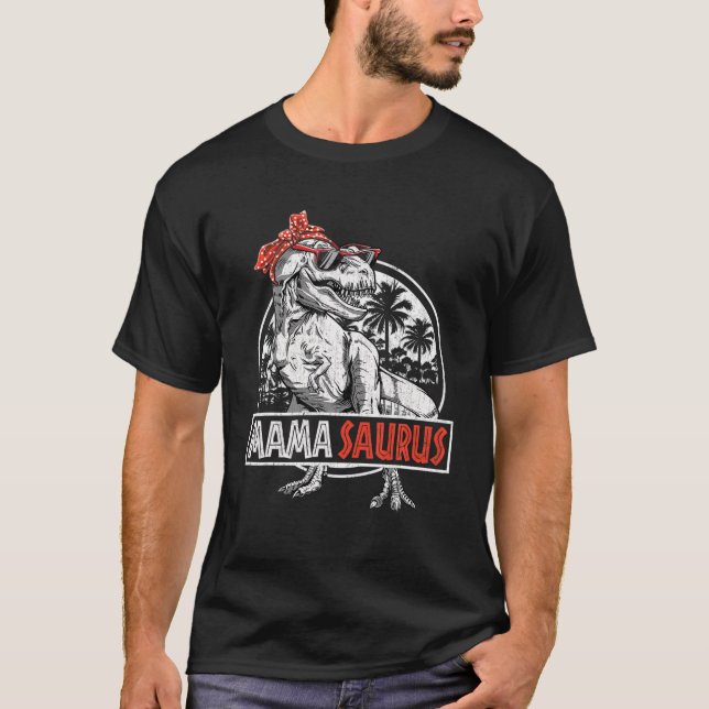 Mamasaurus T Rex Dinosaurs Bandana Saurus Family M T-Shirt (Front)