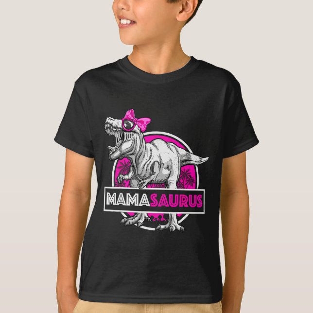 Mamasaurus T-rex Matching Funny Mother Saurus Dino T-Shirt (Front)