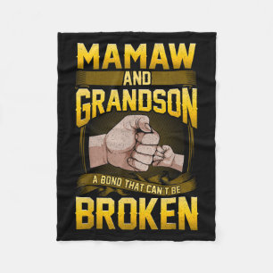 Mamaw And Grandson A Bond That Can't Be Broken Shi Fleece Blanket