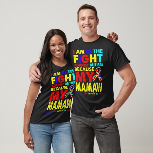 Mamaw Autism Awareness Puzzle Gift T_Shirt