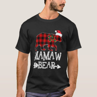 Mamaw Bear Christmas Xmas Pajama Red Plaid Buffalo T-Shirt