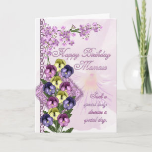 Mamaw Birthday Card - Pansy
