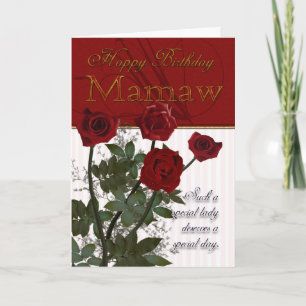 Mamaw Birthday Card - Roses