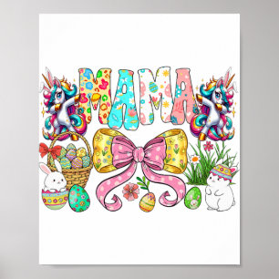 Mamaw Bunny Matching Family Group Rabbit Easter Da Poster