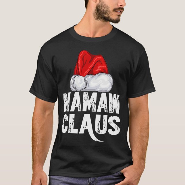 Mamaw Claus Christmas Family Matching Pajama Santa T-Shirt (Front)