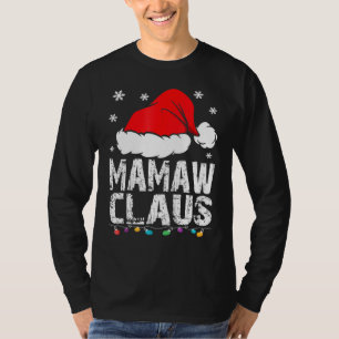 Mamaw Claus Christmas Pajama Family Matching Xmas T-Shirt