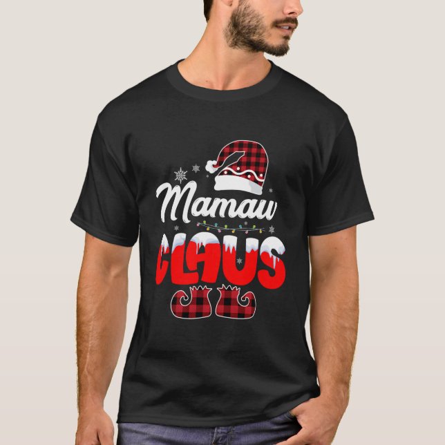 Mamaw Claus Santa Christmas Matching Family Pajama T-Shirt (Front)