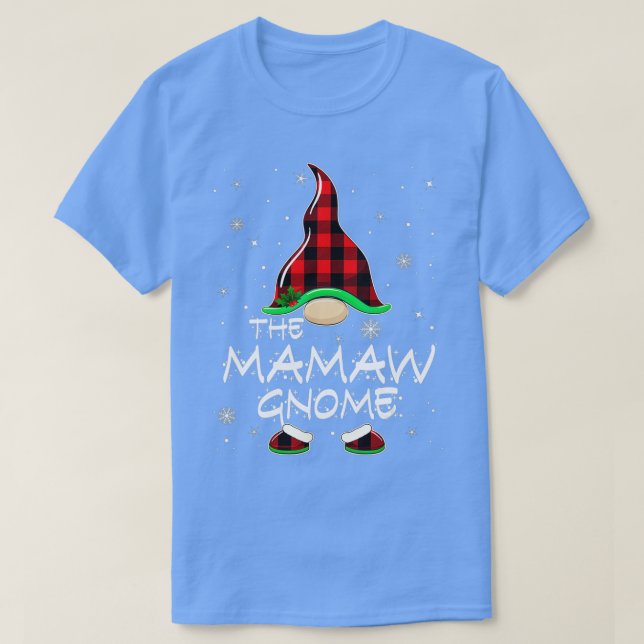 Mamaw Gnome Buffalo Plaid Matching Family Christma T-Shirt (Design Front)