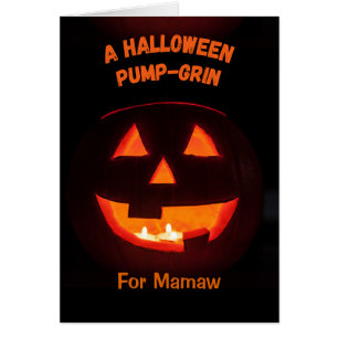 Mamaw Halloween Cute Jack o' Lantern Cards