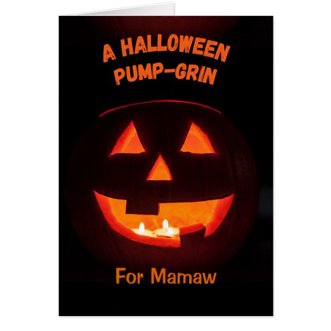 Mamaw Halloween Cute Jack o' Lantern Cards (Front)