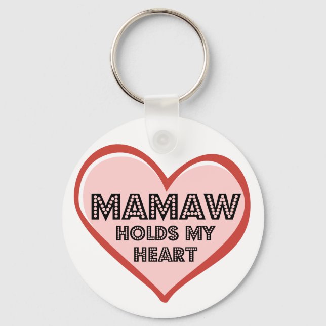 Mamaw Keychain: Button Style Keychain (Front)