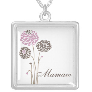 Mamaw Necklace Stylish Dahlia Flowers