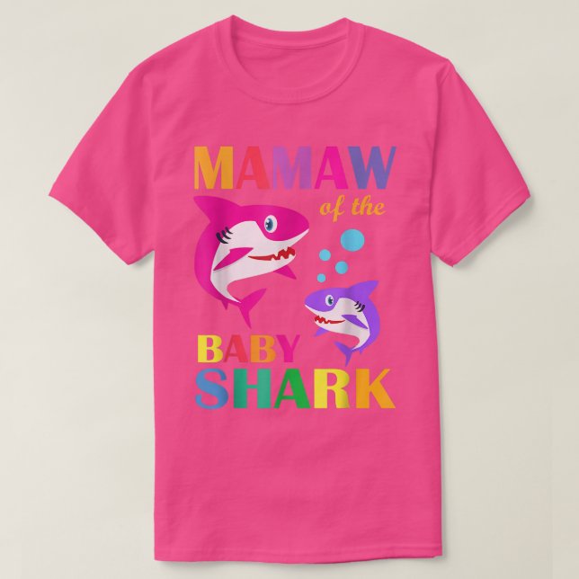 Mamaw Of The Baby Birthday Shark Mamaw Shark Mothe T-Shirt (Design Front)