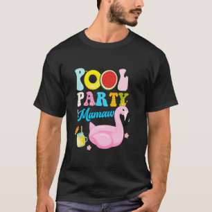 Mamaw Of The Birthday Boy Funny Summer Pool Party  T-Shirt