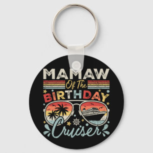 Mamaw of the Birthday Cruiser Vacation Circle Keychain