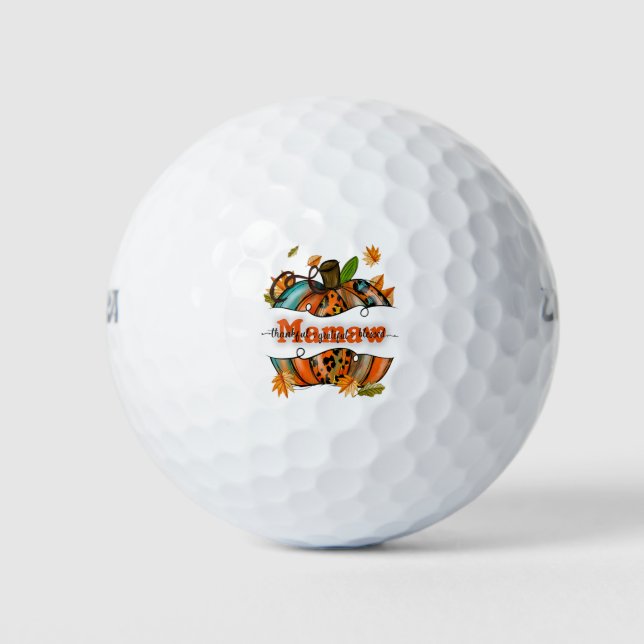 Mamaw Pumpkin Leopard Mamaw Thankful Grateful Bles Golf Balls (Front)