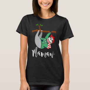 Mamaw Sloth Santa Hat  Christmas Pajama Family T-Shirt
