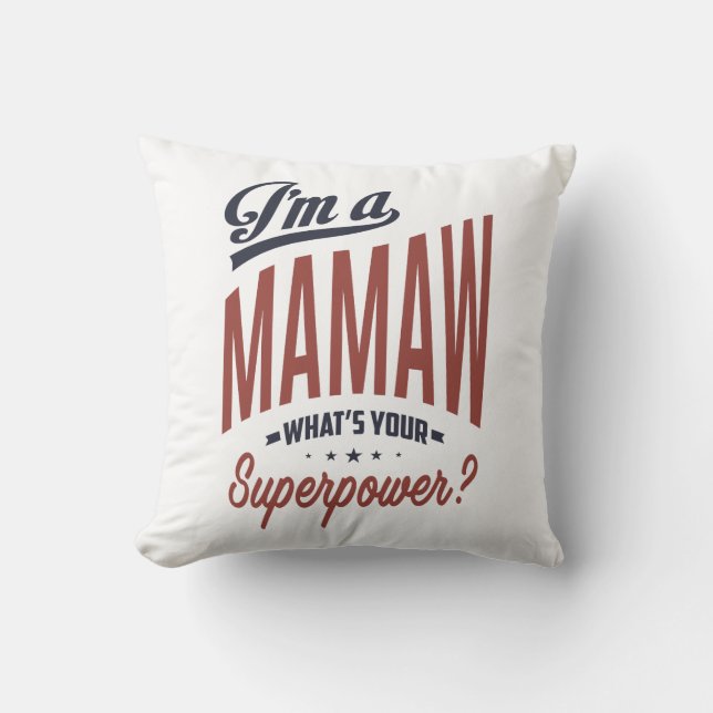 Mamaw Throw Pillow (Front)