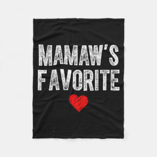 Mamaw's favorite heart graphic for mothers day fleece blanket
