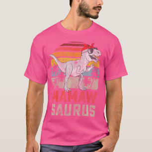 Mamawsaurus T Rex Dinosaur Mamaw Saurus Family Mat T-Shirt