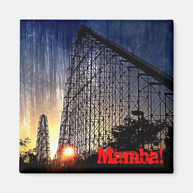 Mamba Rollercoaster World's of Fun Kansas City Magnet (Front)