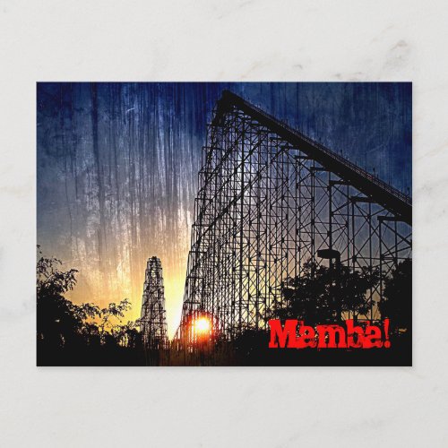 Mamba Rollercoaster Worlds of Fun Kansas City Postcard