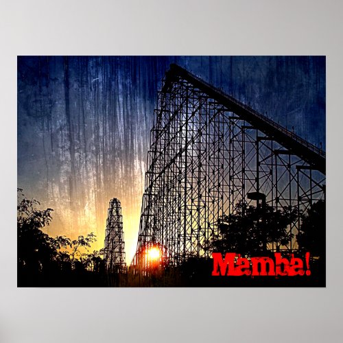 Mamba Rollercoaster Worlds of Fun Kansas City Poster