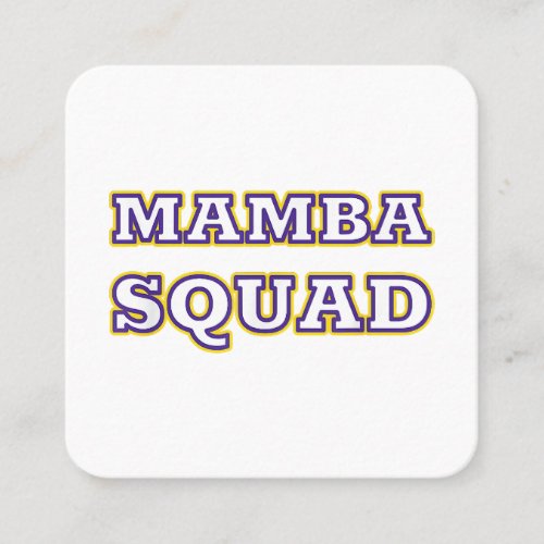 Mamba Squad funny Clothing for Snake Lover Square Business Card