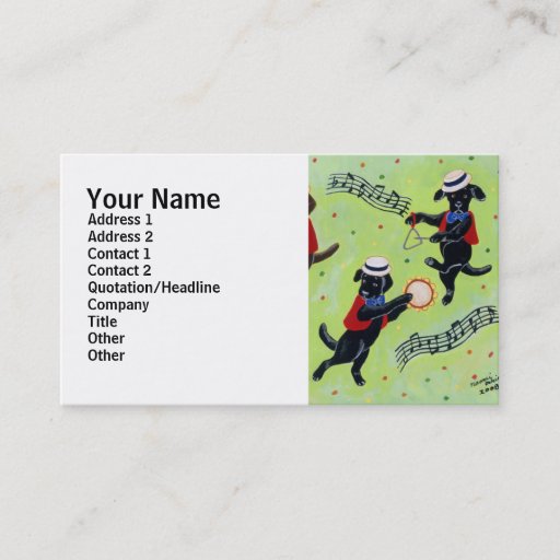 Customizable Mambo Labrador Musicians Painting Business Card Template