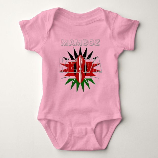 Mamboz Colorful Baby Kids Kenya pattern design Baby Bodysuit (Front)