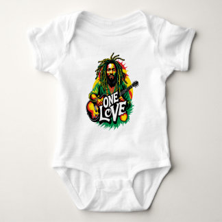 Mameluco One Love the King of Reggae Baby Bodysuit