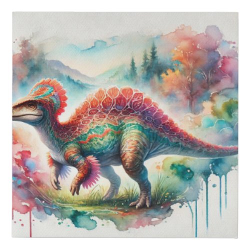 Mamenchisaurus majesty in watercolor 290624AREF102 Faux Canvas Print
