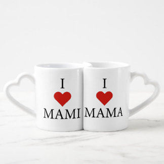 MAMI & MAMA RED HEART COFFEE MUG SET