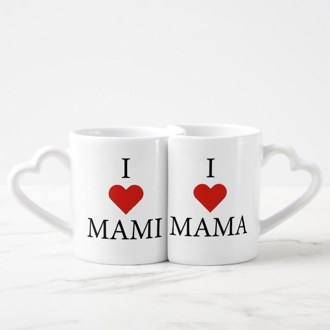 MAMI & MAMA RED HEART COFFEE MUG SET (Front Nesting)