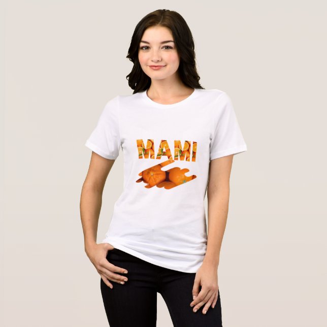 MAMI Orange Typography Art Tri-Blend Shirt (Front Full)