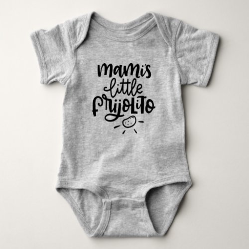 Mamis Little Frijolito Spanglish Lettering Baby Bodysuit