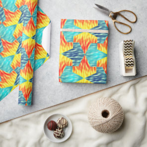 Mamluks Djinns Fire and Water Pattern Wrapping Paper