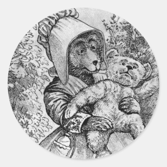Mamma Bear - Letter M - Vintage Teddy Bear Classic Round Sticker