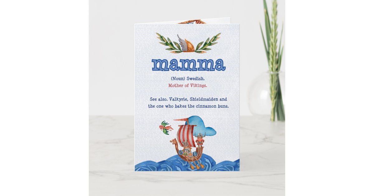 Mamma Definition Card (Swedish mum) Zazzle
