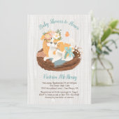 Mamma dog & baby puppy baby shower invitations (Standing Front)