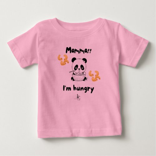 Mamma Im hungry panda baby t_shirt