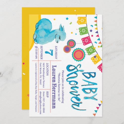 Mamma llama Baby Shower Invitation