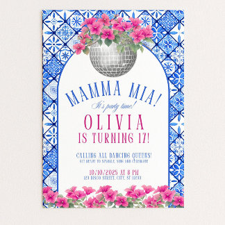 Mamma Mia Birthday Invitation Editable Disco Danci