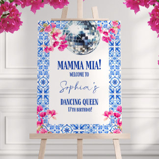 Mamma Mia Birthday Welcome Sign: Retro Disco Party Foam Board