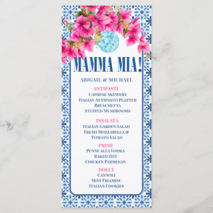 Mamma Mia! Bridal Shower Menu Card