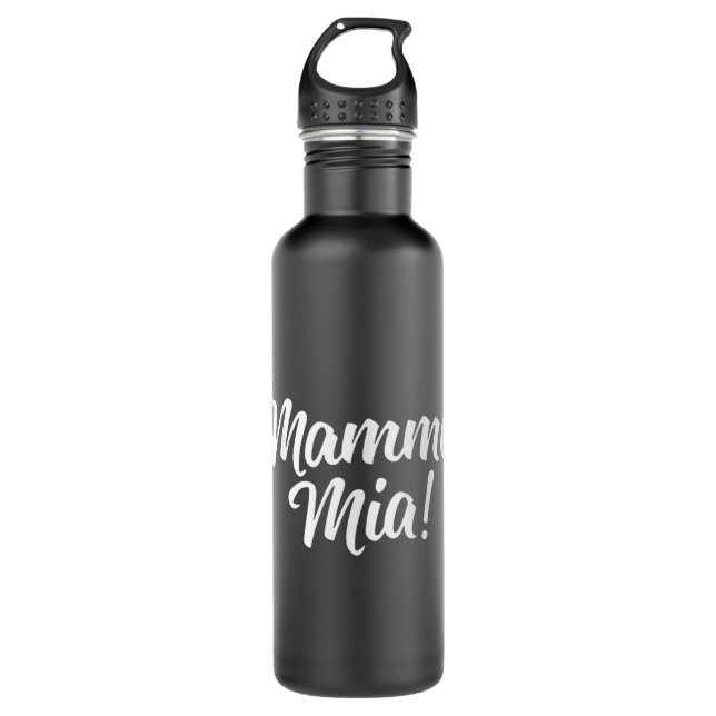 Mamma Mia - Cute Italian  Stainless Steel Water Bottle (Front)