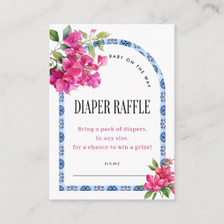Mamma Mia Floral Baby Shower Diaper Raffle Enclosure Card